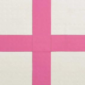 Colchão de ginástica insuflável c/ bomba 700x100x15 cm PVC rosa