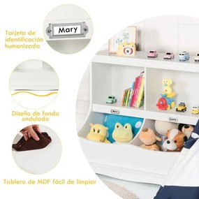 Organizador de brinquedos Armário de brinquedos para crianças com compartimentos Estante de arrumação multiusos 67 x 40 x 62 cm Branco