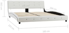 Estrutura de cama 160x200 cm couro artificial branco