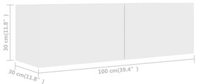 Móvel de TV de Parede Valqui de 2 Módulos L - Branco - Design Moderno