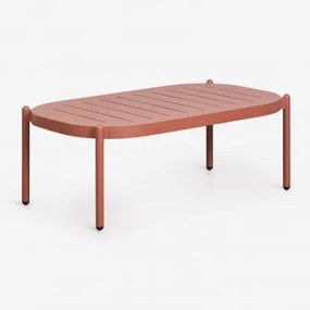 Mesa De Centro Retangular Para Jardim 95x55 Cm Em Alumínio Duroli Terracota - Sklum
