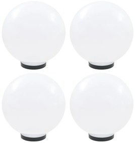 vidaXL Candeeiros esféricos LED 4 pcs 30 cm PMMA