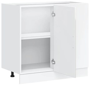 Armário de cozinha inferior Lucca deriv. madeira branco brilhante