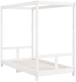Estrutura de cama infantil 80x160 cm pinho maciço branco