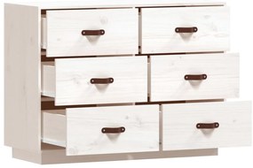 Aparador 100x40x75 cm madeira de pinho maciça branco
