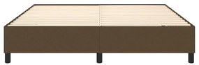 Estrutura de cama sem colchão 160x200 cm tecido castanho-escuro