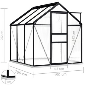 Estufa com base alumínio antracite 3,61 m²