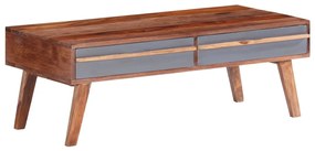 Mesa de centro 110x50x40 cm madeira maciça cinzento