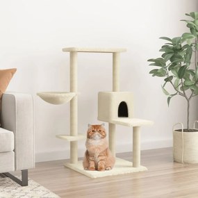 vidaXL Árvore para gatos c/ postes arranhadores sisal 95 cm cor creme