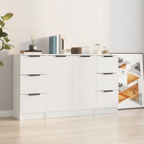 Aparadores 3 pcs madeira processada branco