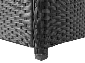 Caixa de arrumação para jardim 120x50x60 cm vime PE preto