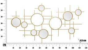 ESPELHO DE PAREDE GLOXY 117X4,5X61 CM (ESPELHO Ø 18-13-8 CM) DOURADO