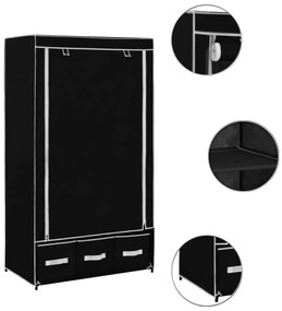 Roupeiro 87x49x159 cm tecido preto
