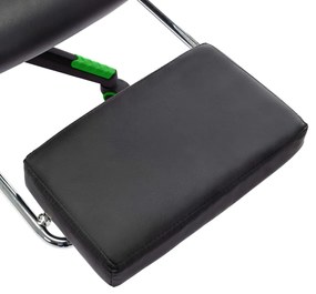 Cadeira de gaming c/ apoio de pés couro artificial preto/verde