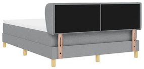 Cama Box Spring com Colchão vidaXL Cinza Claro 160x200 cm Tecido