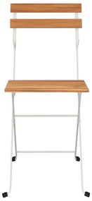 Cadeiras de bistrô dobráveis 4 pcs acácia maciça e aço