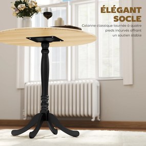 Mesa de jantar redonda para 4 pessoas, Ø 80 cm, (CADEIRAS NÃO INCLUIDAS) base em aço, estilo moderno, madeira natural e preta
