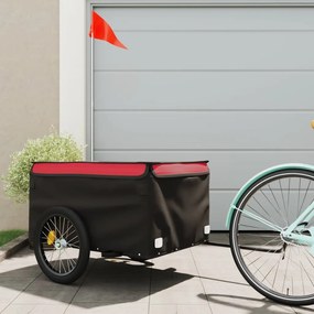 Reboque para bicicleta 45 kg ferro preto e vermelho