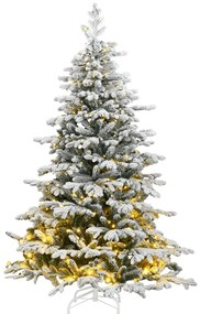 vidaXL Árvore Natal articulada artificial c/ 300 luzes LED/neve 210 cm