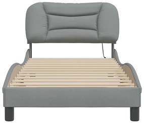 Estrutura de cama com LED sem colchão 90x200 cm tecido