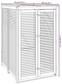 Abrigo individual p/ caixote do lixo 70x89x117 cm acácia maciça
