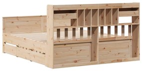 Cama com estante sem colchão 180x200 cm pinho maciço