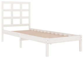 Estrutura de cama 100x200 cm madeira maciça branco