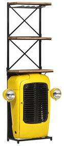 vidaXL Garrafeira trator 49x31x172 cm madeira mangueira maciça amarelo