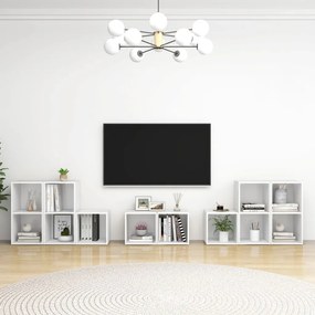 vidaXL 8 pcs conjunto de móveis para TV derivados madeira branco