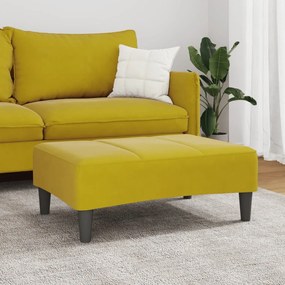 Apoio de pés 77x55x31 cm veludo amarelo