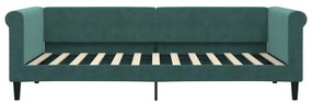 Sofá-cama 90x200 cm veludo verde-escuro