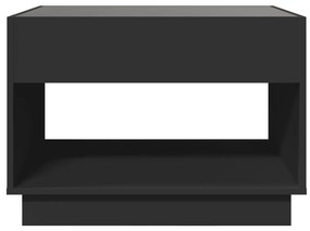 Mesa de centro luzes LED Infinity 70x50x50 cm preto