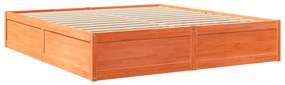 Cama com colchão 180x200 cm pinho maciço castanho-mel