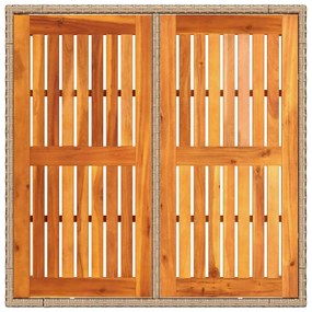 Conjunto de Jantar de Jardim 5 Peças com Almofadas Bege em Rattan Poli