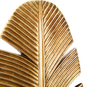 Castiçal de Parede "Leaf" em Metal Dourado e Preto – 12,8x8,9x31,2 cm