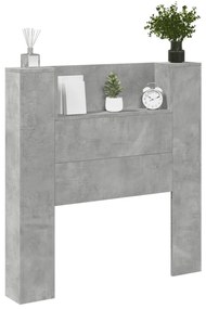 Armário cabeceira c/ luzes LED 100x16,5x103,5 cm cinza cimento
