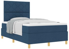 Cama Box com Colchão Azul 120x200 cm Tecido