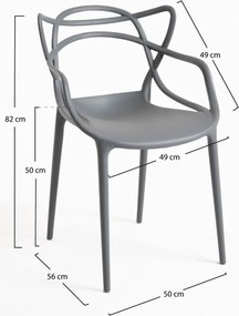 Pack 4 Cadeiras Korme - Cinza escuro