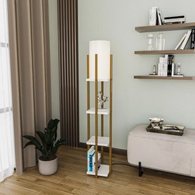 Candeeiro de Pé Shelf Lamp – Dourado – 25 x 25 x 130 cm
