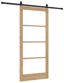 Conjunto de Porta Deslizante vidaXL com Material 93x202 cm Madeira Sól