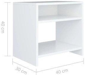 Mesa-de-cabeceira 40x30x40 cm aglomerado branco