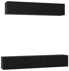 Conjunto de móvel de TV 6 pcs Carvalho Preto 100 x 30 x 30 cm