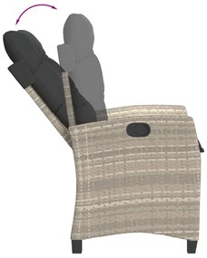 5 pcs conjunto de jantar p/ jardim c/ almofadões cinzento claro