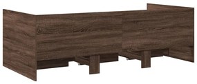 Sofá-cama com gavetas sem colchão 75x190 cm carvalho castanho
