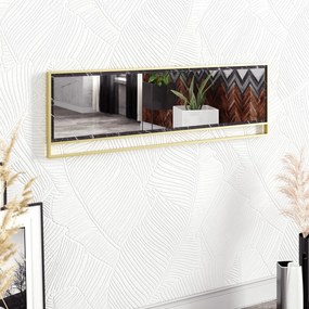 Espelho Decorativo Chipboard Polka – Dourado/Preto – 121,8 x 37,8 cm