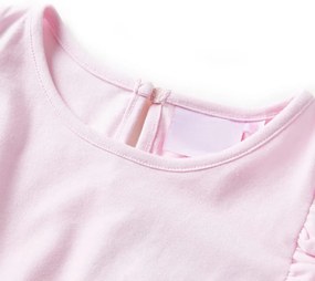 Vestido de criança com folhos rosa-claro 92