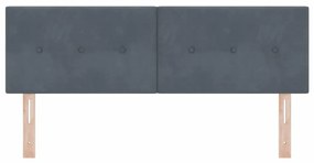 Cabeceira vidaXL Botões Almofadados Cinza Escuro 140 cm Veludo