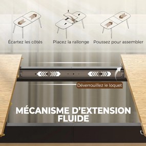 Mesa de Jantar Extensível, 160-200 x 80 x 76 cm, Para 6 a 8 Pessoas (CADEIRAS NÃO INCLUIDAS), Castanho