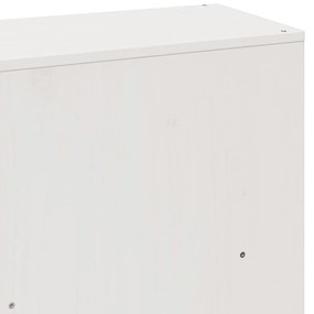Cama com estante sem colchão 200x200 cm madeira maciça branco