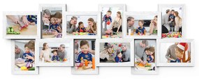 Moldura para colagem de fotos SONGMICS para 12 fotos em moldura de 4" x 6" (10 x 15 cm) para montagem na parede, com acabamento em madeira branca RPF22W